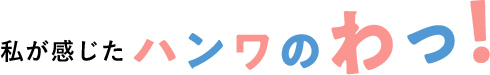 私が感じたハンワのわっ！